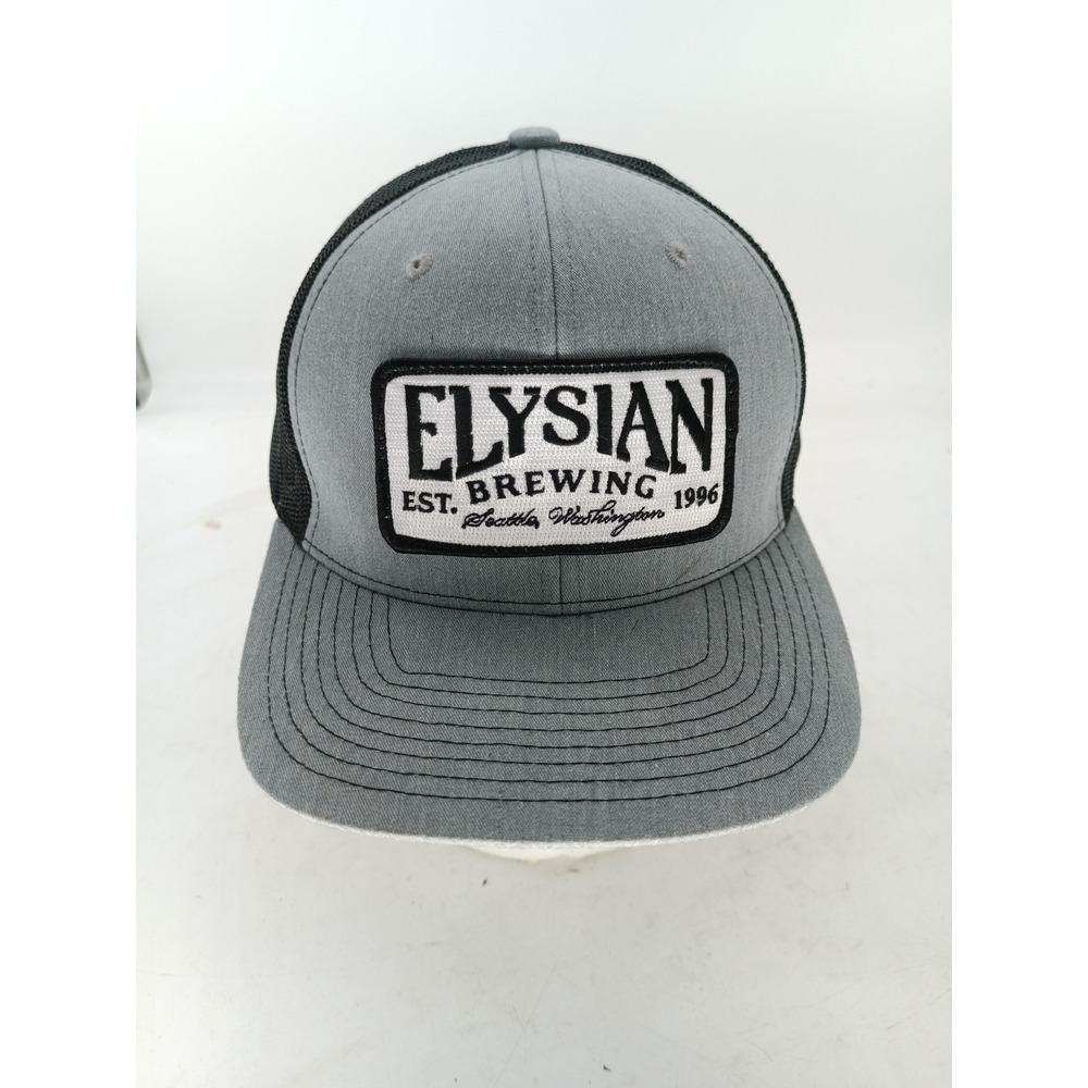 Richardson Elysian Brewing Hat Cap Snap Back One Size Gray Mesh Trucker Mens #5